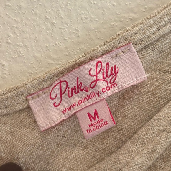 Pink Lily Linen Romper Size Medium - Picture 5 of 5